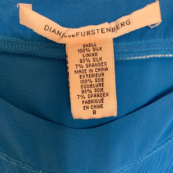 Diane Von Furstenberg Vintage 100 % Silk Shell Fully Lined Details Size 8 NWT - Picture 2 of 8